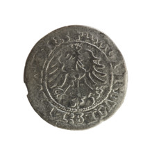 Lithuanian half-grosz, Sigismund I the Old (King of Poland; 1506–1548). Silver coin (1516).