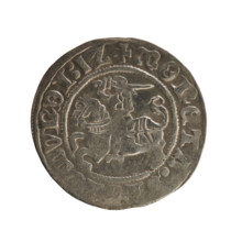 Lithuanian half-grosz, Sigismund I the Old (King of Poland; 1506–1548), Jagiellon dynasty. Obverse: