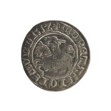 Lithuanian half-grosz, Sigismund I the Old (King of Poland; 1506–1548), Jagiellon dynasty. Obverse: