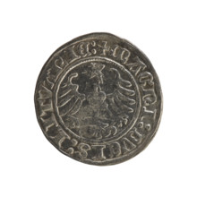 Lithuanian half-grosz, Sigismund I the Old (King of Poland; 1506–1548), Jagiellon dynasty; Obverse:
