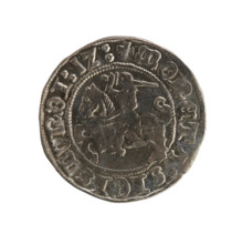 Lithuanian half-grosz, Sigismund I the Old (King of Poland, 1506–1548), Jagiellon dynasty. Obverse: