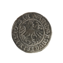 Lithuanian half-grosz, Sigismund I the Old (King of Poland; 1506–1548), Jagiellon dynasty. Obverse: