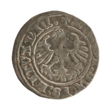 Lithuanian half-grosz, Sigismund I the Old (King of Poland; 1506–1548), Jagiellon dynasty. Obverse: