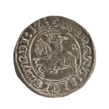 Lithuanian half-grosz, Sigismund I the Old (King of Poland; 1506–1548), Jagiellon dynasty. Obverse: