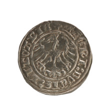 Lithuanian half-grosz, Sigismund I the Old (King of Poland; 1506–1548), Jagiellon dynasty. Obverse: