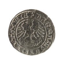 Lithuanian half-grosz, Sigismund I the Old (King of Poland; 1506–1548), Jagiellon dynasty. Obverse: