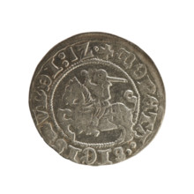 Lithuanian half-grosz, Sigismund I the Old (King of Poland; 1506–1548), Jagiellon dynasty. Obverse:
