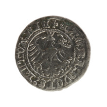 Lithuanian half-grosz, Sigismund I the Old (King of Poland; 1506–1548), Jagiellon dynasty. Obverse: