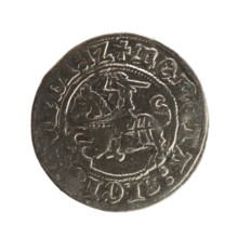 Lithuanian half-grosz, Sigismund I the Old (King of Poland; 1506–1548), Jagiellon dynasty. Obverse: