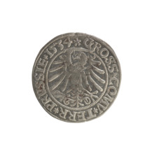 Prussian grosz, Sigismund I the Old (King of Poland; 1506–1548). Obv.: Crowned male bust in profile