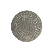 Prussian grosz, Sigismund I the Old (King of Poland; 1506–1548). Polish coin (Jagiellon dynasty).