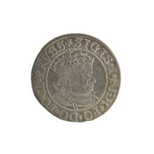 Prussian grosz, Sigismund I the Old (King of Poland; 1506–1548). Silver coin (grosz), 1534, Torun,