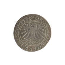 Prussian grosz, Sigismund I the Old (King of Poland; 1506–1548), 1534. Silver coin (grosz).