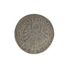 Prussian grosz, Sigismund I the Old (King of Poland; r. 1506–1548), 1534. Obverse: Crowned male