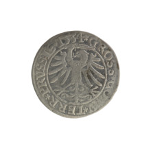 Prussian grosz, Sigismund I the Old (King of Poland; 1506–1548). Silver coin (grosz), 1534, Torun,
