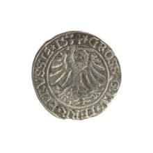 Prussian grosz, Sigismund I the Old (King of Poland; 1506–1548). Silver coin (grosz), 1534, Torun,