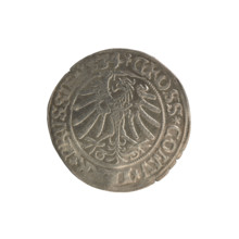 Prussian grosz, Sigismund I the Old (King of Poland; 1506–1548). Silver coin (grosz), 1534, Torun,