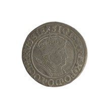 Prussian grosz, Sigismund I the Old (King of Poland; 1506–1548); Polish coin, Jagiellonian dynasty.