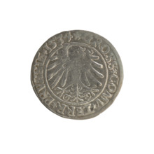 Prussian grosz, Sigismund I the Old (King of Poland; 1506–1548); Polish coin, Jagiellonian dynasty.