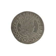 Prussian grosz of Sigismund I the Old (King of Poland; 1506–1548). Obverse: Crowned male bust in