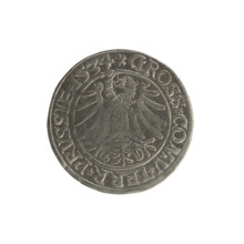 Prussian grosz, Sigismund I the Old (King of Poland; 1506–1548). Polish coin (Jagiellonian dynasty)