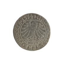 Prussian grosz, Sigismund I the Old (King of Poland; 1506–1548). Polish coin (Jagiellon dynasty).