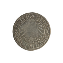 Prussian grosz, Sigismund I the Old (King of Poland; 1506–1548). Polish coin (Jagiellonian dynasty)