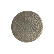 Prussian grosz, Sigismund I the Old (King of Poland; 1506–1548). Silver coin (grosz), 1534, Torun,