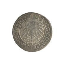 Prussian grosz, Sigismund I the Old (King of Poland; 1506–1548). Obverse: Crowned male bust in