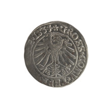 Prussian grosz, Sigismund I the Old (King of Poland; 1506–1548). Obverse: Crowned male bust in