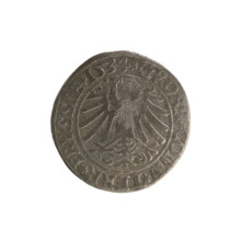 Prussian grosz, Sigismund I the Old (King of Poland; 1506–1548). Polish coin, Jagiellonian dynasty.