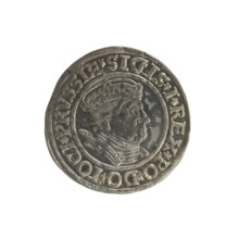 Prussian grosz, Sigismund I the Old (King of Poland; 1506–1548). Polish coin from 1535. Obverse: