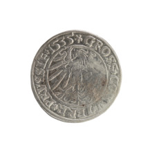 Prussian grosz, Sigismund I the Old (King of Poland; 1506–1548). Silver coin (grosz), 1535, Torun,