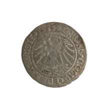 Prussian grosz, Sigismund I the Old (King of Poland; 1506–1548). Coin (grosz), 1535, Torun, Poland.