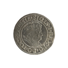 Prussian grosz, Sigismund I the Old (King of Poland; 1506–1548); Polish coin, Jagiellonian dynasty.
