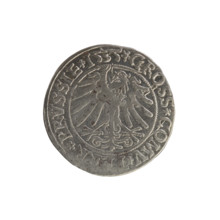 Prussian grosz, Sigismund I the Old (King of Poland; 1506–1548). Silver coin (grosz), 1535, Torun,