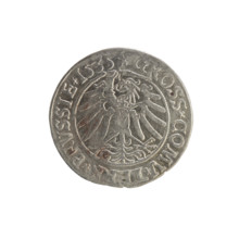 Prussian grosz, Sigismund I the Old (King of Poland; 1506–1548). Obverse: Crowned male bust in