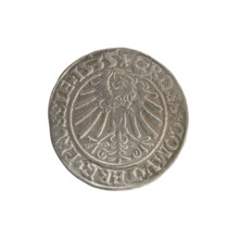 Prussian grosz, Sigismund I the Old (King of Poland; 1506–1548). Silver coin (grosz), 1535, Torun,