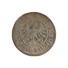 Lithuanian half-grosz, Sigismund I the Old (king of Poland; 1506–1548). Polish coin (Jagiellon