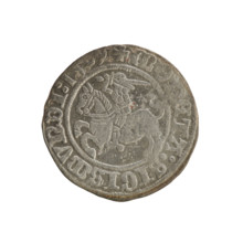Lithuanian half-grosz, Sigismund I the Old (king of Poland; 1506–1548). Obverse: Pursuer