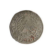 Lithuanian half-grosz, Sigismund I the Old (king of Poland; 1506–1548). Silver coin (half-grosz),