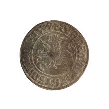 Lithuanian half-grosz, Sigismund I the Old (king of Poland; 1506–1548). Coin (1509). Obverse: