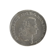 Gold crown coin, 1766. Obverse: head of Stanislaw August Poniatowski, inscription around the rim