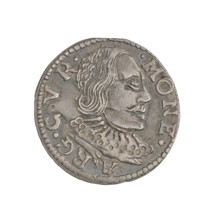 Trojak (with a bust of Wilhelm Kettler). Obverse: in the border a male bust facing right with long