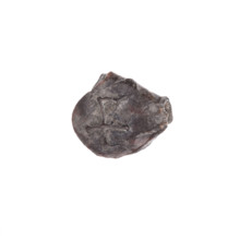 Fragment of a double-sided Drohiczyn seal. On one side a cross with one arm ending in a triangle