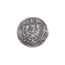 Obverse: In the trefoil a shield with the Silesian eagle; at the top and on the sides the letters