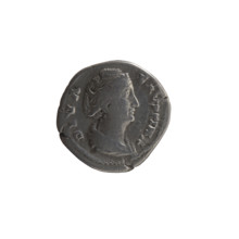 Denarius, posthumous issue for Faustina the Elder (98–141; Roman empress 138–141) and Antoninus