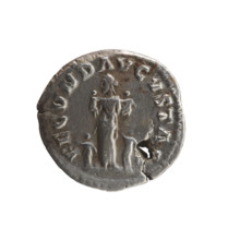 Denarius (with a hole), Faustina the Younger (ca. 130–176; Roman empress 161–176), Marcus Aurelius
