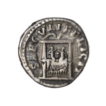 Denarius of Faustina the Younger (ca. 130–176), Roman empress 161–176; Marcus Aurelius (121–180),