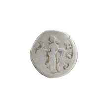 Denarius depicting Faustina the Younger (ca. 130–176; Roman empress 161–176). Obverse: Bust of